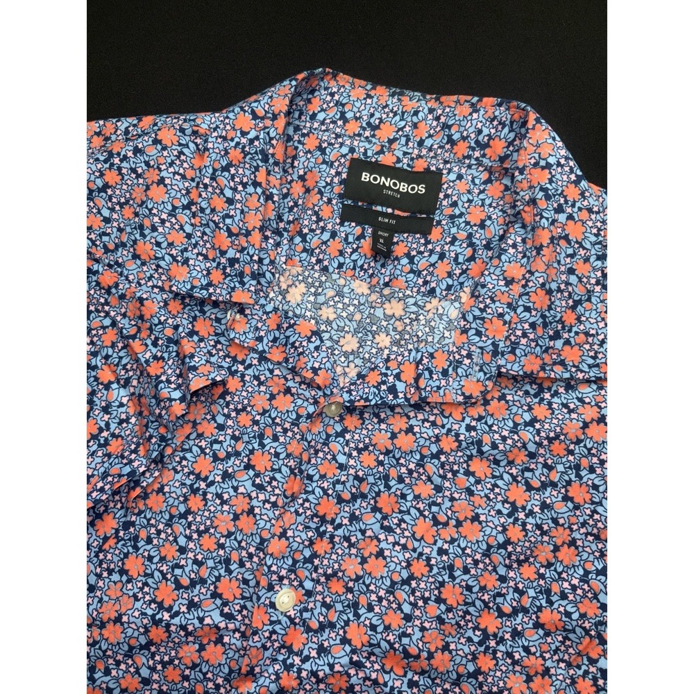 Bonobos Floral High Hawaiian Short Sleeve Cotton Shirt Size Mens XL Button Up